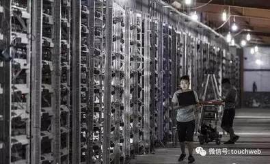 An aerial view of a vast mining farm, showcasing the scale and infrastructure required for large-scale cryptocurrency mining operations.